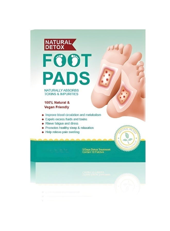 10 قطع من لصقات القدم للتطهير والتخلص من السموم لصقات القدم للتطهير العميق لصقات القدم للتخلص من السموم لتخفيف التوتر وتحسين النوم وتعزيز التمثيل الغذائي وتخفيف آلام العضلات وتحسين الدورة الدموية سهلة الاستخدام ومناسبة للرجال والنساء وكبار السن والأطفال - Image 1